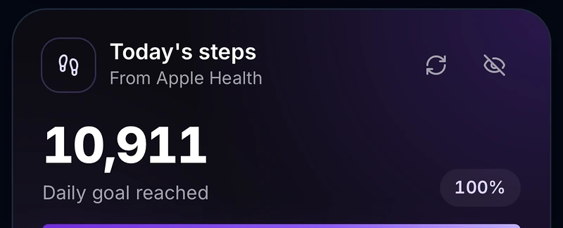 Today’s steps in BarbellBites, synced from Apple Health